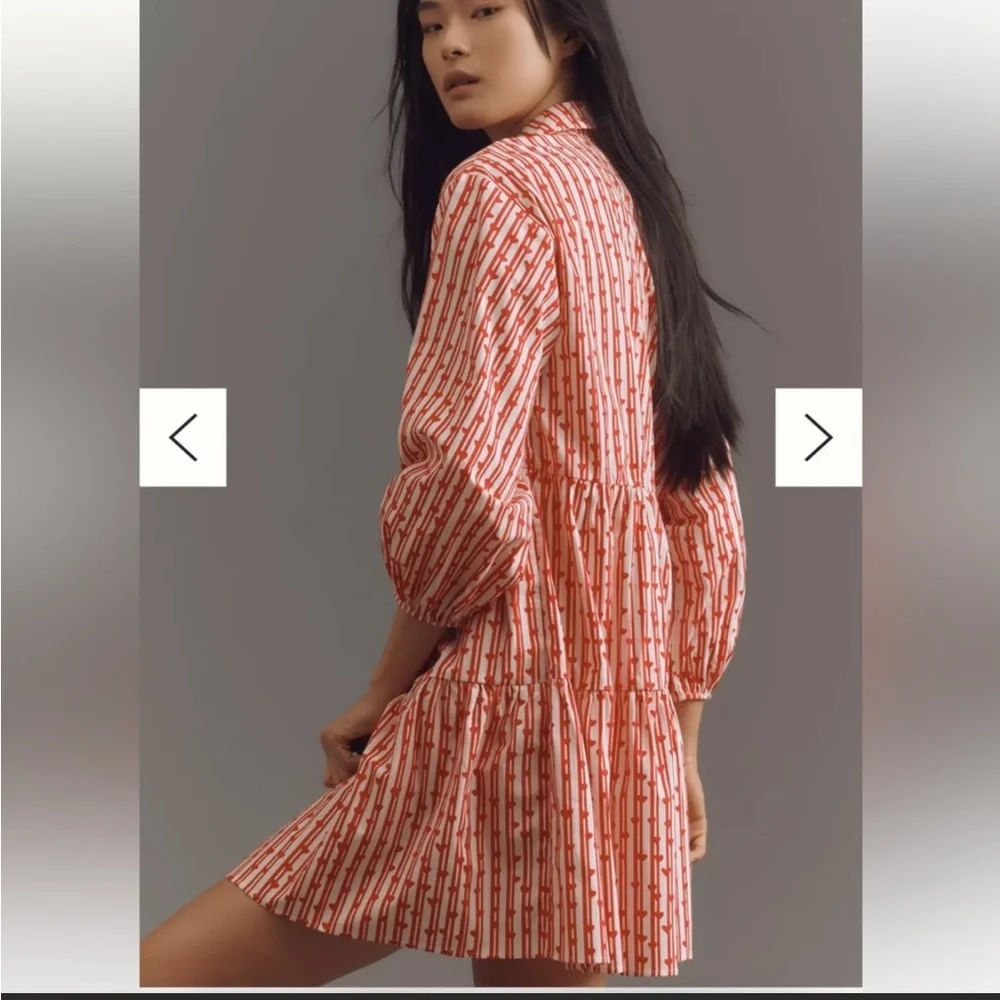 Anthropologie Dresses | NWOT Maeve Bettina Tiered Shirt Dress Heart, XS - Picture 2 of 6